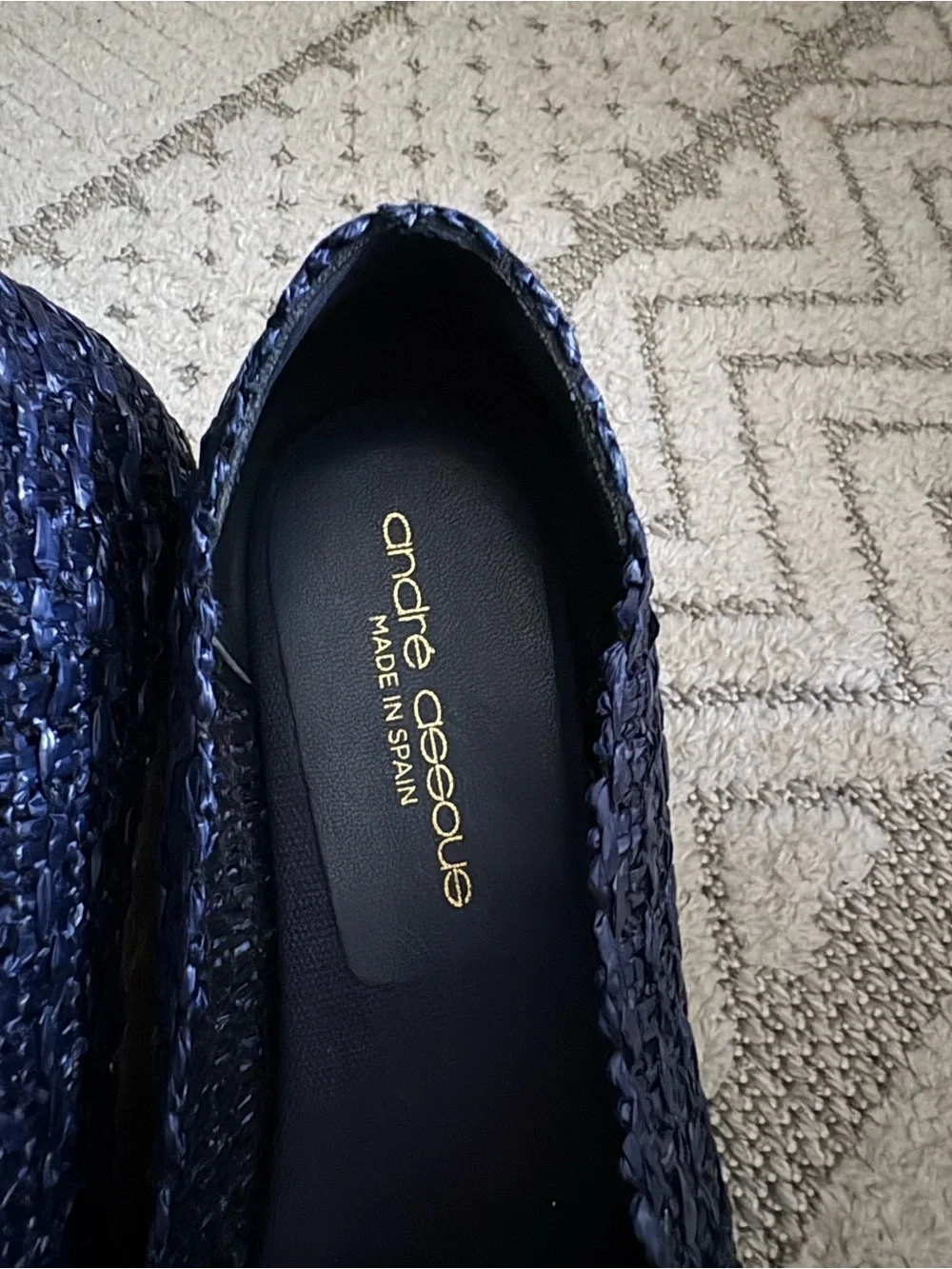 Andre Assous - PATTI Navy Wedges Womens Size 9 Made In SPAIN